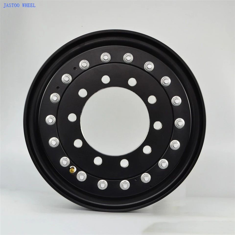 20*10 Inch Two-Piece Shiny Black Military Wheel